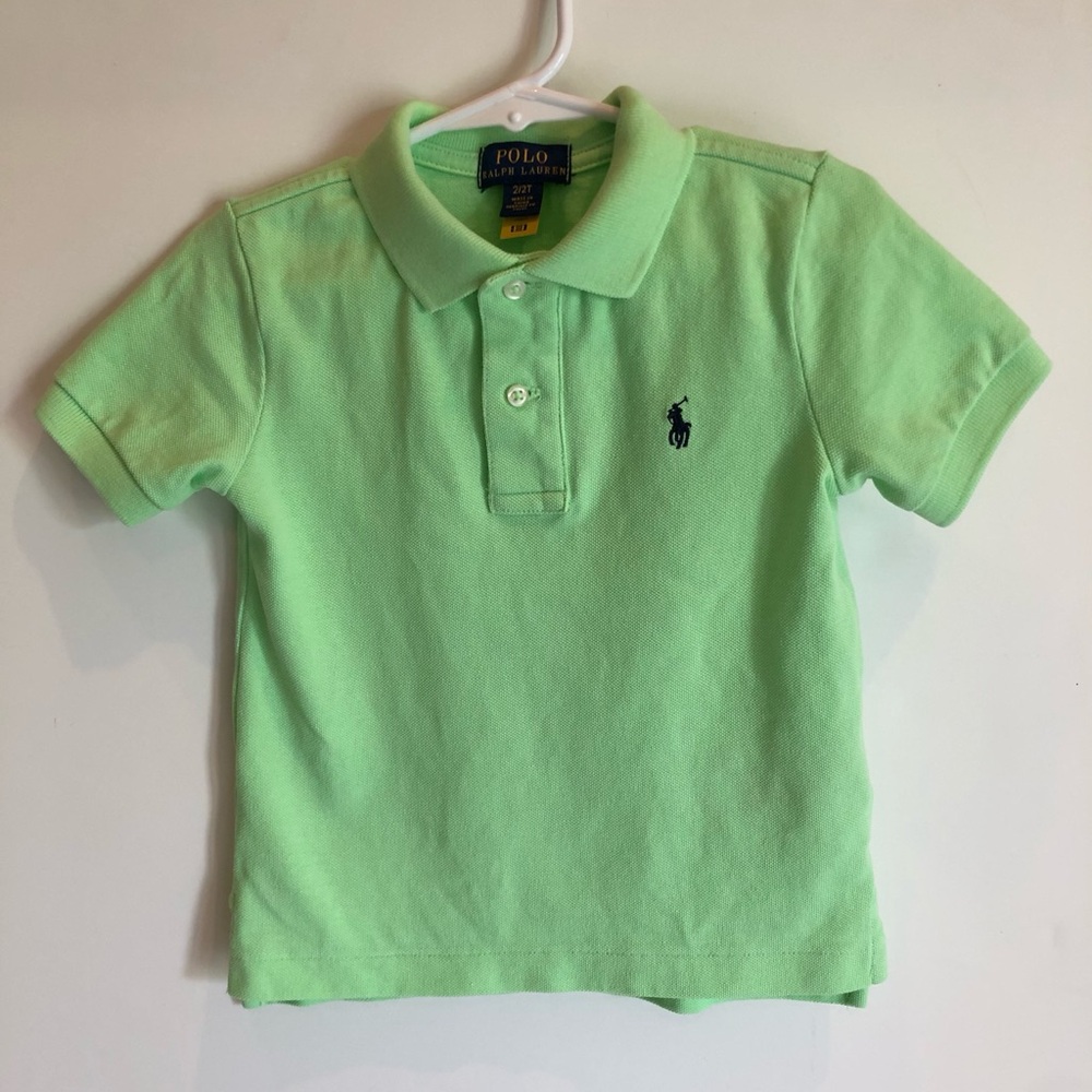 Polo Ralph Lauren Toddler Boy’s Classic Mesh Polo, Lime Green/Navy, Size 2T